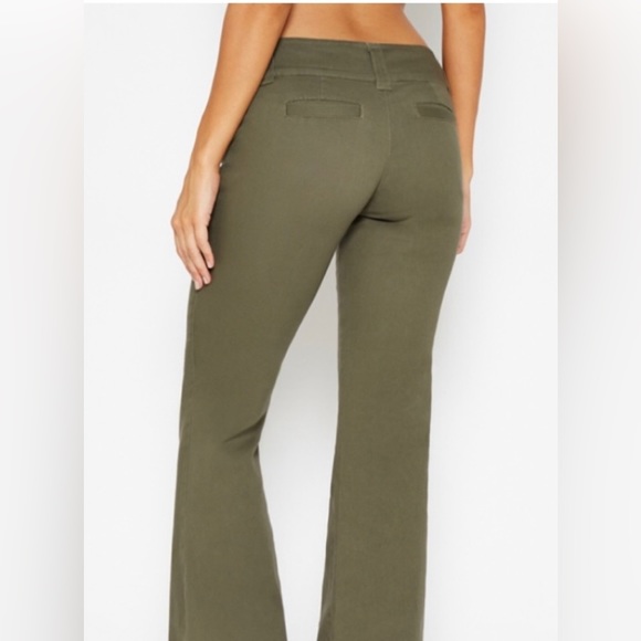 SPOON JEANS Extended-Tab Twill Flare Pants, Size 1/32 Inseam, NWT - Picture 2 of 14